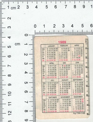 Ddr taschenkalender 1989 - ddr,