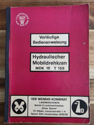 Betriebsanleitung ddr bagger - ddr,